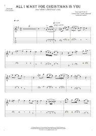 I won't ask for much this christmas i won't even wish for snow no, i'm just gonna keep on waiting. All I Want For Christmas Is You Notes And Tablature For Guitar Melody Line Playyournotes