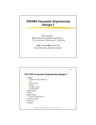 The bolded first line begins with a capitalized abbreviation that designates the subject. Lecture Slides On Computer Engineering Design I Cpe 495 Docsity