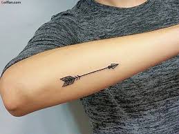 Although arrow tattoos are simple in design, a lot of powerful, positive meanings are associated with it. Simple Small Arrow Tattoo Design On Men Forearm Segerios Com