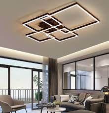 2 3 4 Heads Square Led Iron Acrylic Flush Ceiling Lamp Bedroom Living Room Light In 2021 Ceiling Design Living Room Ceiling Lights Living Room Ceiling Light Design