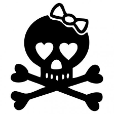 High detail airbrush stencil skull commando free uk postage. Image Detail For Girly Skull And Crossbones With Bow Decal 1 Macbook Friendly Skull Decal Girly Skull Skull Stencil