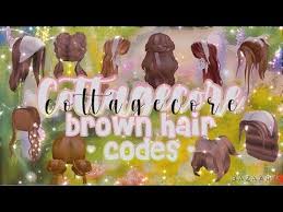 In this game, each object has its own id, which is typically a set of random numbers. Brown Hair Codes Links Cottagecore Aesthetic Roblox Bloxburg Youtube In 2021 Bloxburg Decal Codes Coding Brown Hair Roblox