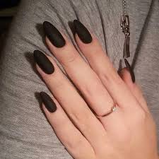 Unas acrilico negras mate unas acrilicas. 45 Awesome Black Almond Matte Nail Designs To Inspire You Mattenails Matte Black Nails Matte Nails Design Black Almond Nails