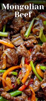 Mongolian beef consists of sliced fried strips of steak coated with a sweet and spicy sauce. Mongolian Beef Beef Dinner Recipes Mongolian Beef Recipes