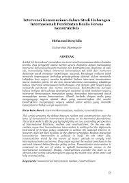 Juga muncul di tempat lain. Pdf Intervensi Kemanusiaan Dalam Studi Hubungan Internasional Perdebatan Realis Versus Konstruktivis