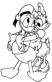 Printable coloring and activity pages are one way to keep the kids happy (or at least occupie. Donald Duck And Daisy Duck Coloring Page 01 Coloring Library