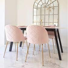Rated 4.95 out of 5 stars. Rose Pink Velvet Upholstered Heather Dining Chair Modern Dining Furniture