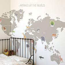 楽天市場 ウォールステッカー 北欧 トイレ 誕生日 世界地図 子供部屋 動物 キャラクター 英字 アニマルマップ インテリア生活雑貨のサンサンフー ウォールステッカー ウォールステッカー 北欧 子供部屋