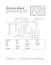 The spruce / kelly miller word search puzzles are a good way for kids to learn n. Fill In Puzzle Art Words Free Printable Learning Activities For Kids Printable Colouring Sheets