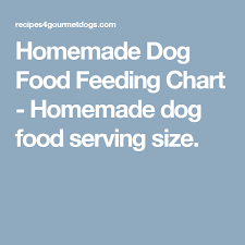 Homemade Dog Food Feeding Chart Homemade Dog Food Serving