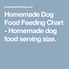 Homemade Dog Food Feeding Chart Serving Size By Dogs