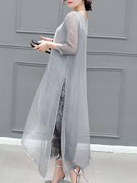 Women S Plus Size Knee Length Dress Chiffon 3 4 Length Sleeve Print Layered Summer Going Out Gray S M L Xl Xxl Xxxl Xxxxl Xxxxxl 2020 Us 25 99 In 2020
