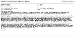Follow this section with a personal statement, work experience, achievements, and education. Document Controller Cover Letter