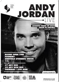 Made in Chelsea's Andy Jordan LIVE acoustic Gig! Thursday 12th June!  TICKETS ON SALE NOW 14+