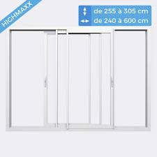 Moustiquaire pour baie coulissante moustikit h.240xl.240cm moustiquaire pour baie coulissante moustikit h.240xl.240cm retrait 2h retrait magasin réf 66752812 Baie Coulissante Alu A 3 Vantaux Sur 3 Rails Grande Taille