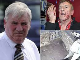 CCTV footage shows moment neighbour from hell threw victim over fence after  HEADBUTTING wife