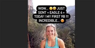 She was the first female to accomplish a 9a. Surhumain 9b Pour Julia Chanourdie A Saint Leger