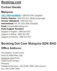 The contact detail of booking.com malaysia customer support team like customer helpline number, roadside assistance number, support email id, head office address are listed below for the customers to get in touch with the company regarding services offered by the company. Booking Com Malaysia Contact Number