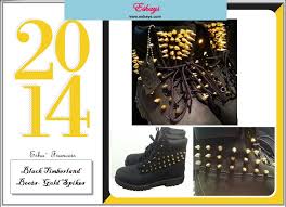 Black And Gold Timberlands Custom Spiked Black Timberland W Gold Spikes On Tongue These Are Authentic Timberland Boots You Can Req Black Timberlands Timberland Boots Black Timberland