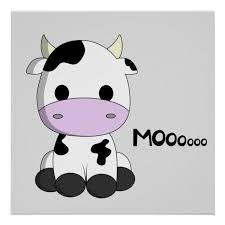 Cartoon cow cute draw strawberry strawberry cow. Cute Baby Cow Cartoon Nursery Poster Zazzle Com In 2021 Cute Cartoon Drawings Baby Animal Drawings Cute Baby Cow