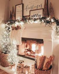 36 Winter Wonderland Ideas For Best Mantel Design Homeridian Com Christmas Mantel Decorations Christmas Fireplace Farmhouse Christmas Decor