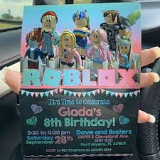 Girl Roblox Invitation Pink Roblox Birthday Party Roblox Etsy Birthday Party Printables Birthday Party Welcome To The Party