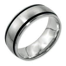 Primal Steel Stainless Steel Black Rubber 8mm Brushed Band Walmart Com Mens Wedding Rings Mens Wedding Rings Engraved Types Of Wedding Rings