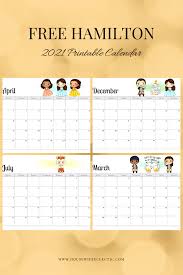 Download a free printable calendar for 2021 or 2022, in a variety of different formats and colors. Free Hamilton 2021 Printable Calendar Housewife Eclectic