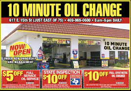 10 Minute Oil Change Plano Oil Change Now Oils