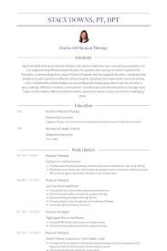 Physical Therapist Resume Example Resume Examples Doctor Of Physical Therapy Physical Therapist