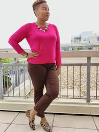 Hot Pink Zara Sweater Brown Ankle Pants H M Leopard Flats Fall Outfit Ideas Outfit I Hot Pink Sweater Outfit Hot Pink Sweater Pink Sweater Outfit
