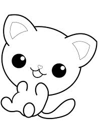 Cat and kitten coloring pages are a fun way for kids of all ages to develop creativity, focus, motor skills and color recognition. Kawaii Kitten Coloring Page Free Printable Coloring Pages For Kids