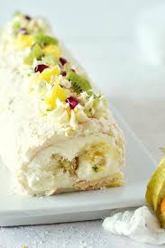 Buche De Noel Comme Un Pavlova Aux Fruits Exotiques Et Coco Recette Pavlova Buche De Noel Facile Et Rapide Buche De Noel