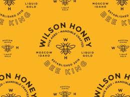 Wilson Honey Bee King Logo Markup Black Yellow Typography Circle Clean Simple Vintage Retro Ill Logo Inspiration Honey Logo Logo Design Inspiration