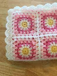 This Is A Daisy Granny Square Baby Blanket Handmade With Care It Could Be Used It As A Crib T Granny Square Daisy Granny Square Granny Square Crochet Pattern