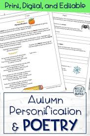 Autumn Writing Activities Print Digital Editable Middle School Writing Activities Middle School Writing Poetry Middle School