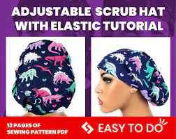 Scrub Hat Tutorial Diy Scrub Cap Ponytail Bouffant Surgical Etsy Diy Scrub Cap Hat Tutorial Scrub Hats