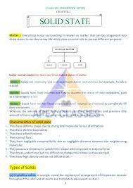 Class 12 Chemistry Notes Chapter 1 Solid State Chemistry Notes Chemistry Class 12 Chemistry