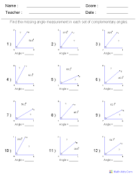Geometry Worksheets Angles Worksheets For Practice And Study