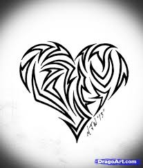 Tribal Heart Easy Heart Drawings Tribal Drawings