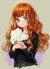 Anime Girl With Orange Hair And Green Eyes