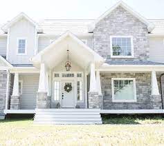 Select from premium limestone house of the highest quality. Love The White Front Door And Exterior Grey Stone The Exterior Stone Is Gray With No Stain Ohio Lim Gray House Exterior Exterior House Colors House Exterior