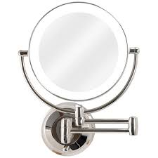Our scarlett large mirror with light bulbs around it is 70x100cm and offers a wide beauty accessory with 13 lightbulbs on it. Next Generation Polished Nickel Led Wall Makeup Mirror 78p55 Lamps Plus