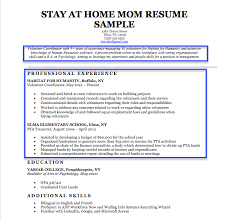 stay at home mom resume sample