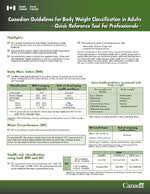 Canadian Guidelines For Body Weight Classification In Adults