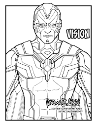 How To Draw Vision Avengers Infinity War Drawing Tutorial Draw It Too In 2021 Marvel Coloring Vision Avengers Drawing Tutorial
