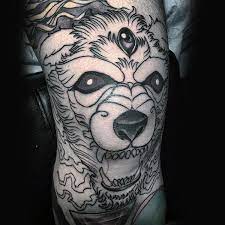 Cool Black Ink Outline Knee Wolf Tattoo On Male Knee Tattoo Tattoos Knee Tattoo Ideas