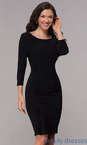 Wedding Guest Little Black Dress With 3 4 Sleeves Dresses Little Black Dress