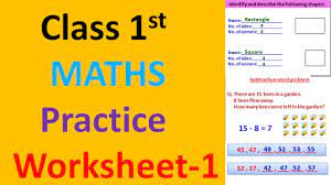 Quality free printables for students and teachers. Class 1 Maths Worksheet 1 Worksheet For Class 1 Math Worksheet For Class 1 1st Class Maths Youtube