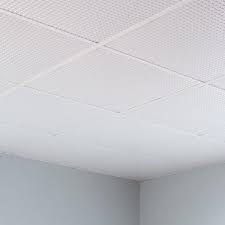 Fasade Ceiling Tile 2x2 Suspended Square In Matte White In 2020 Ceiling Tile Ceiling Stamped Tin Ceiling